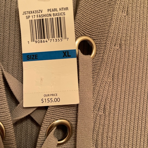 Michael Kors Lace-Up Ribbed dress pearl heather - Picture 4 of 5